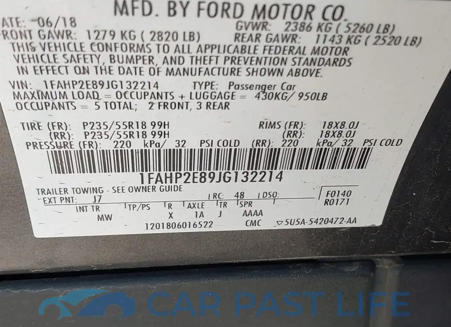 1FAHP2E89JG132214# 9
