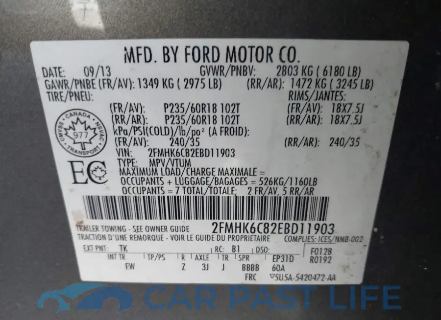 2FMHK6C82EBD11903# 9