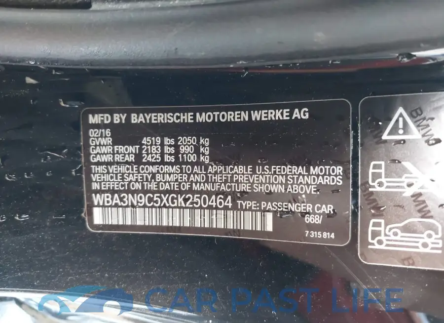 WBA3N9C5XGK250464# 9