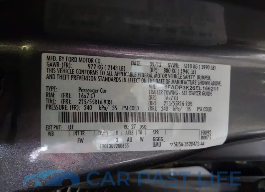 1FADP3K26EL166211# 9