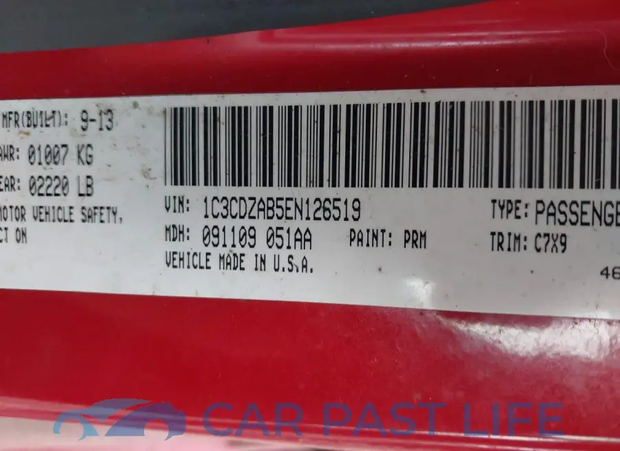1C3CDZAB5EN126519# 9