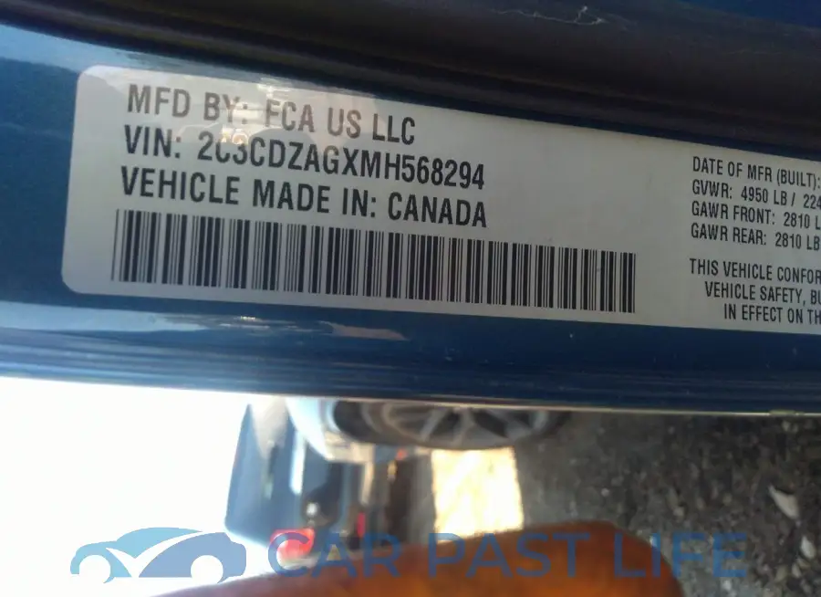 2C3CDZAGXMH568294# 9
