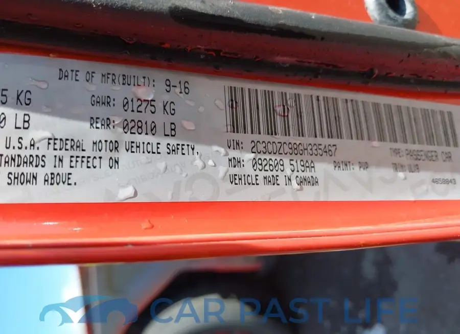 2C3CDZC98GH335467# 9