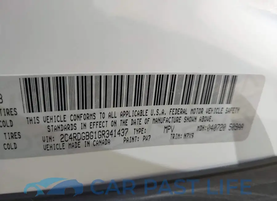 2C4RDGBG1GR341437# 9