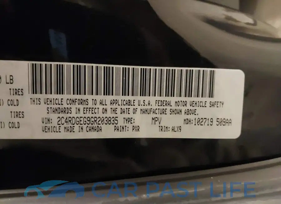 2C4RDGEG9GR203835# 9