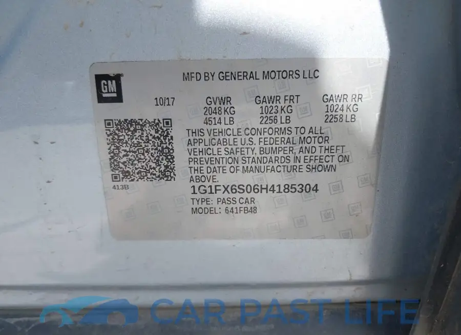 1G1FX6S06H4185304# 9