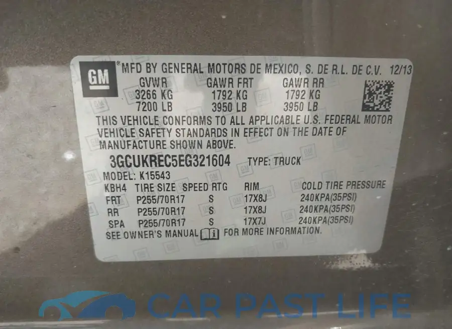 3GCUKREC5EG321604# 9