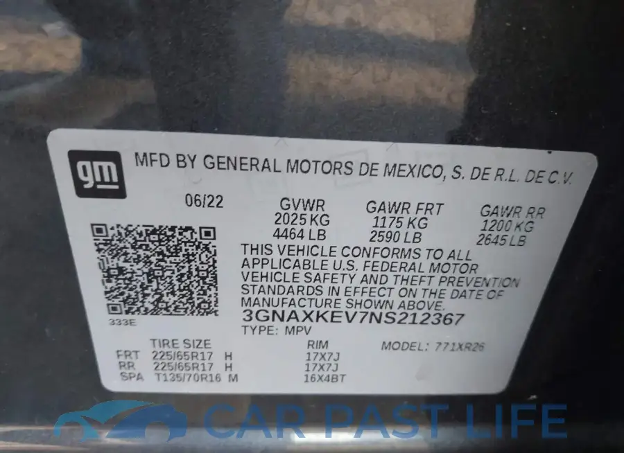 3GNAXKEV7NS212367# 9