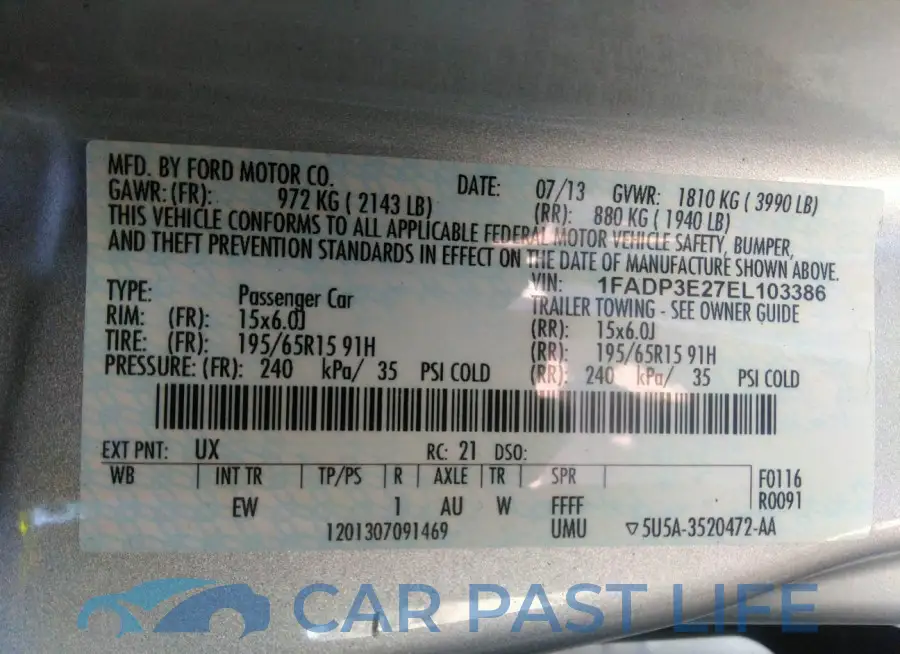 1FADP3E27EL103386# 9
