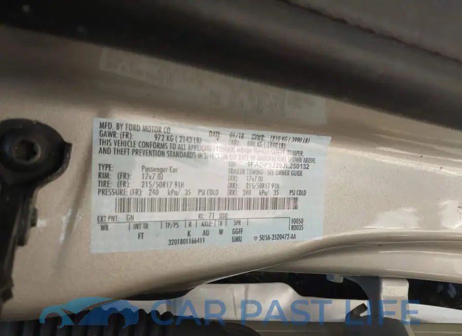 1FADP3J29JL250132# 9
