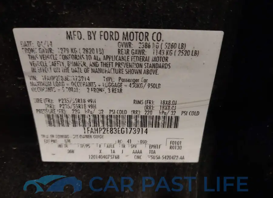 1FAHP2E83EG173914# 9
