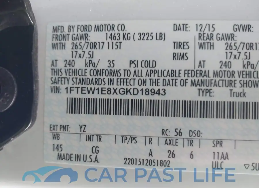 1FTEW1E8XGKD18943# 9