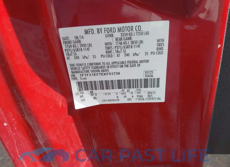 1FTFX1EF7EKF51739# 9