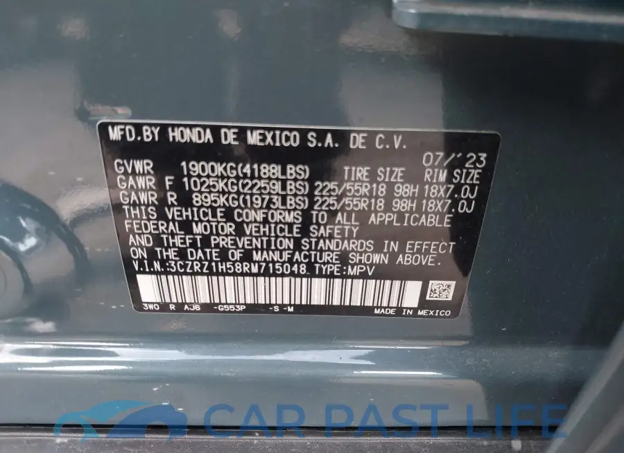 3CZRZ1H58RM715048# 9