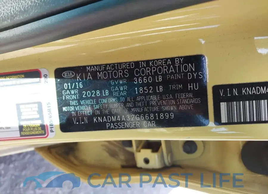 KNADM4A32G6681899# 9