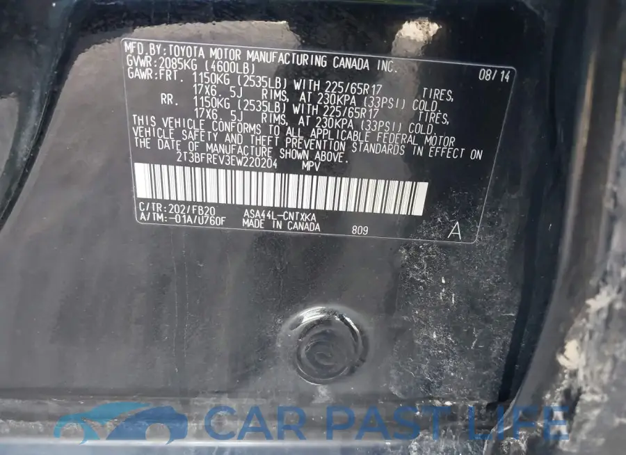 2T3BFREV3EW220204# 9