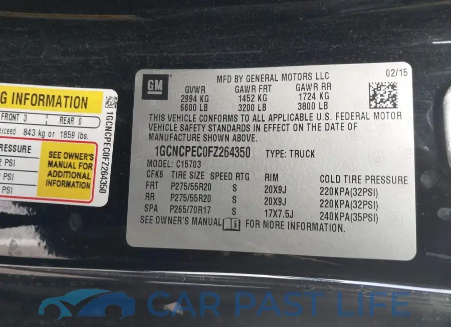 1GCNCPEC0FZ264350# 9