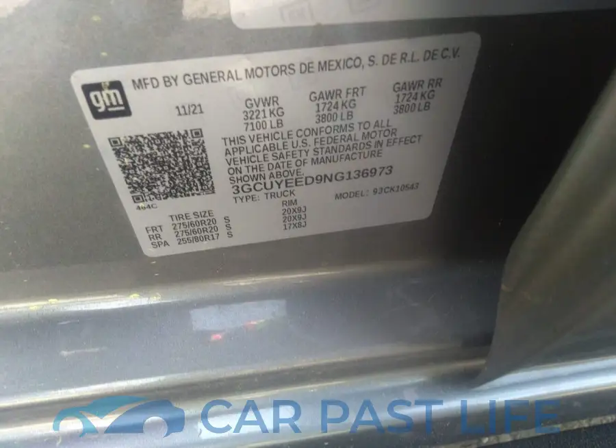 3GCUYEED9NG136973# 9