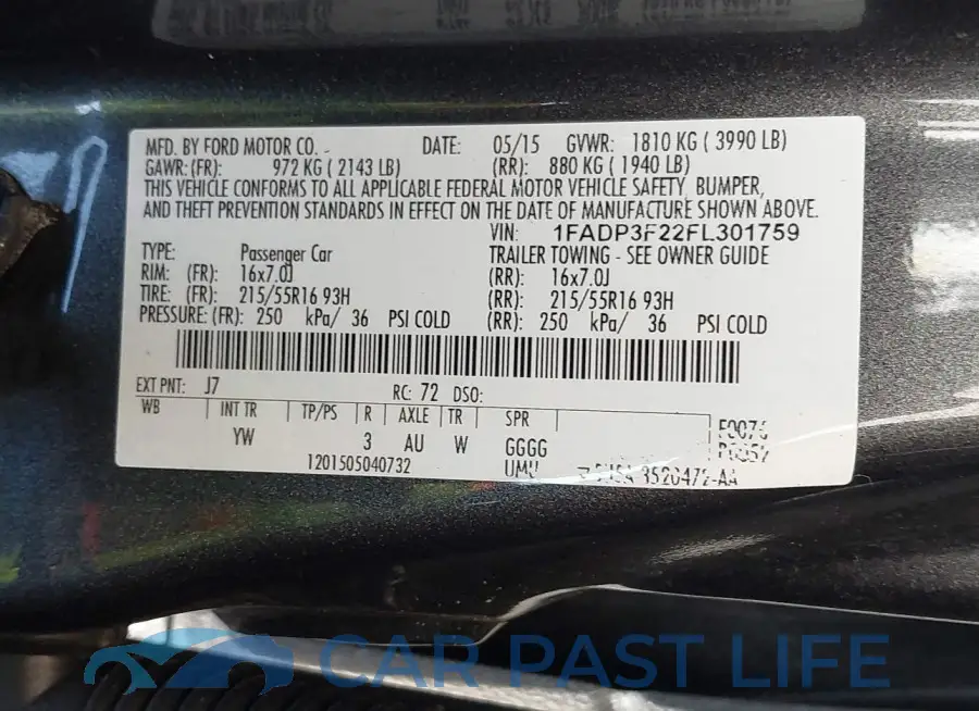 1FADP3F22FL301759# 9