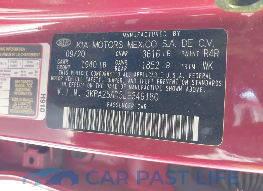 3KPA25AD5LE349180# 9