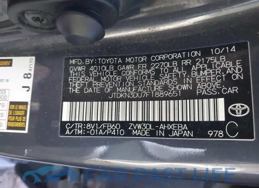 JTDKN3DU7F1889651# 9