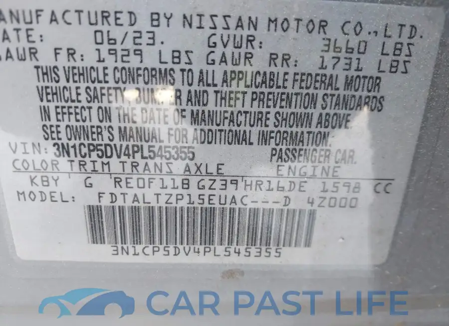 3N1CP5DV4PL545355# 9