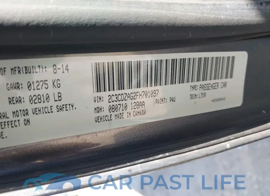 2C3CDZAG2FH701097# 9