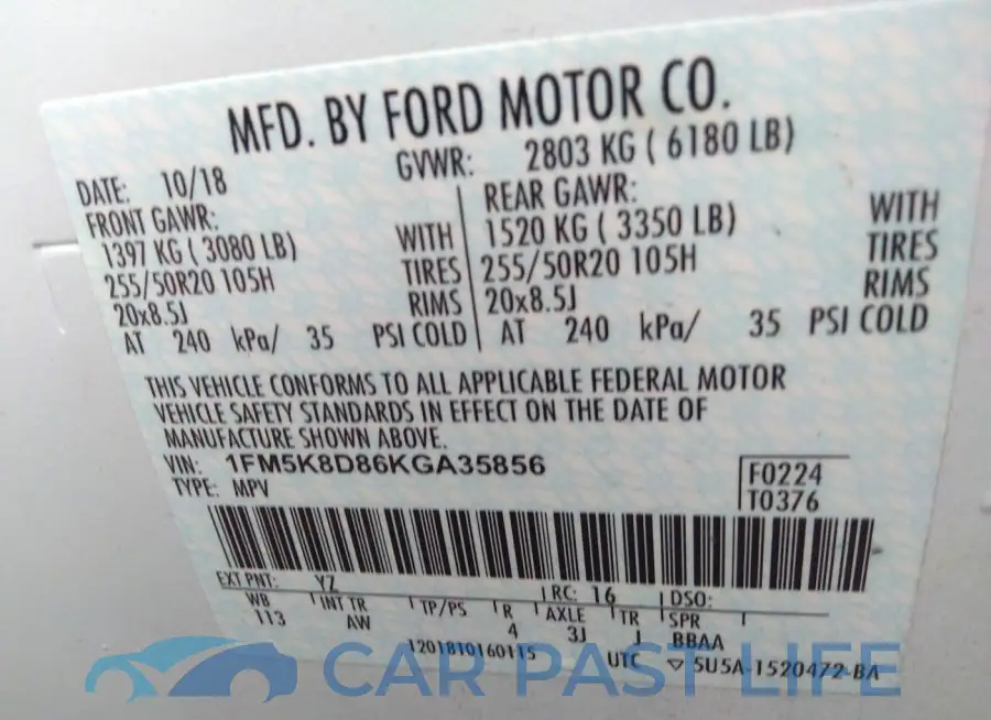1FM5K8D86KGA35856# 9