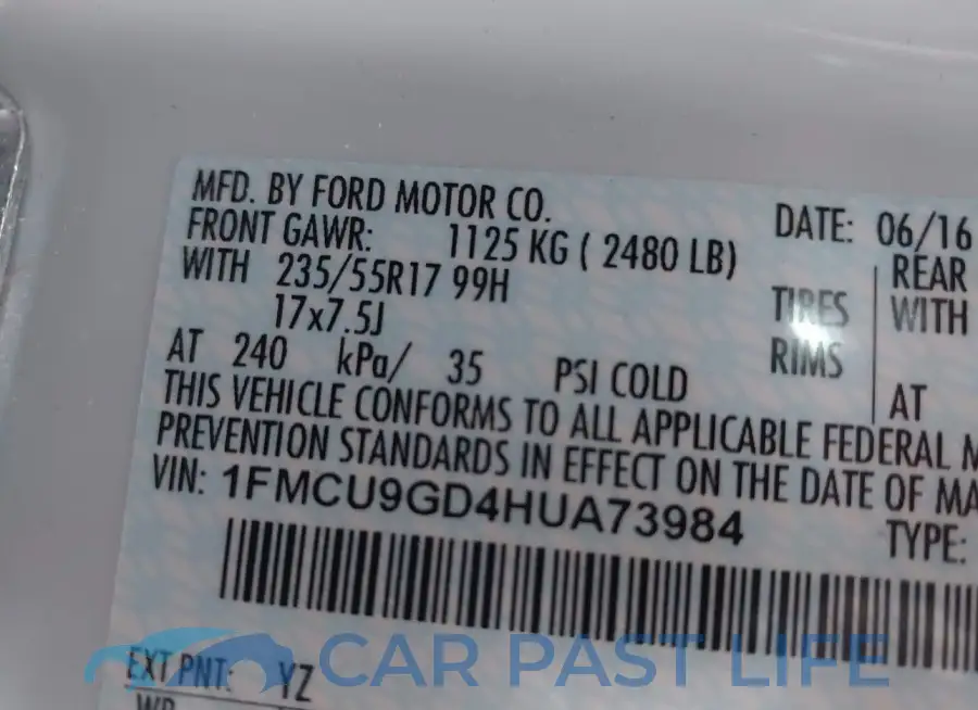 1FMCU9GD4HUA73984# 9