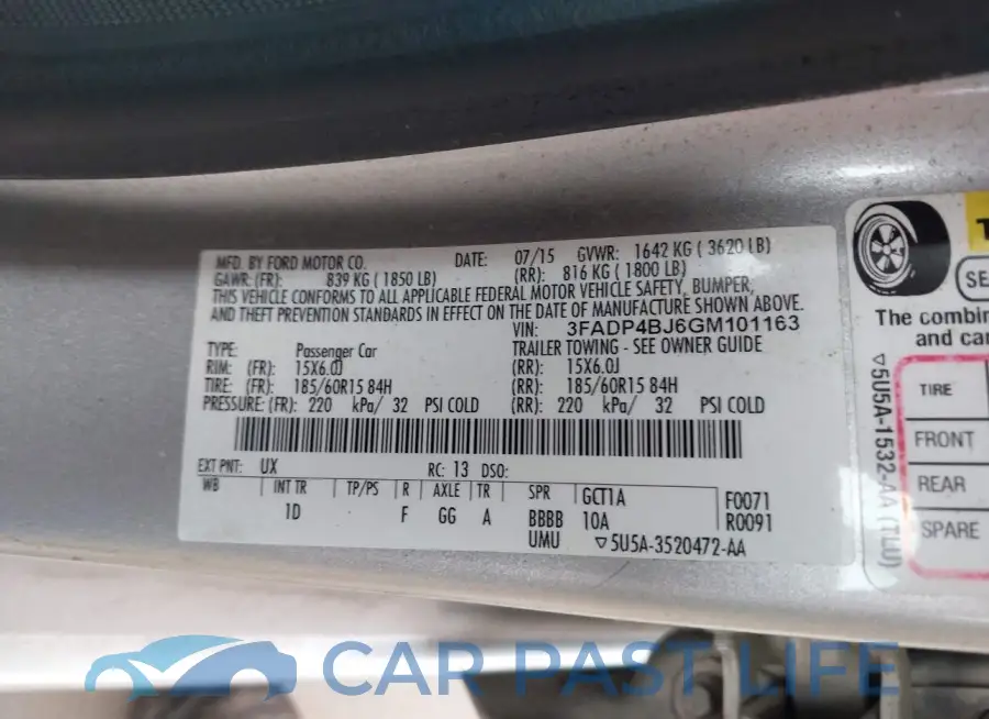 3FADP4BJ6GM101163# 9