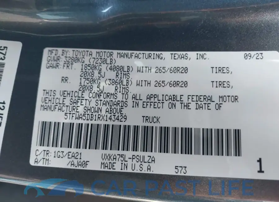 5TFWA5DB1RX143429# 9