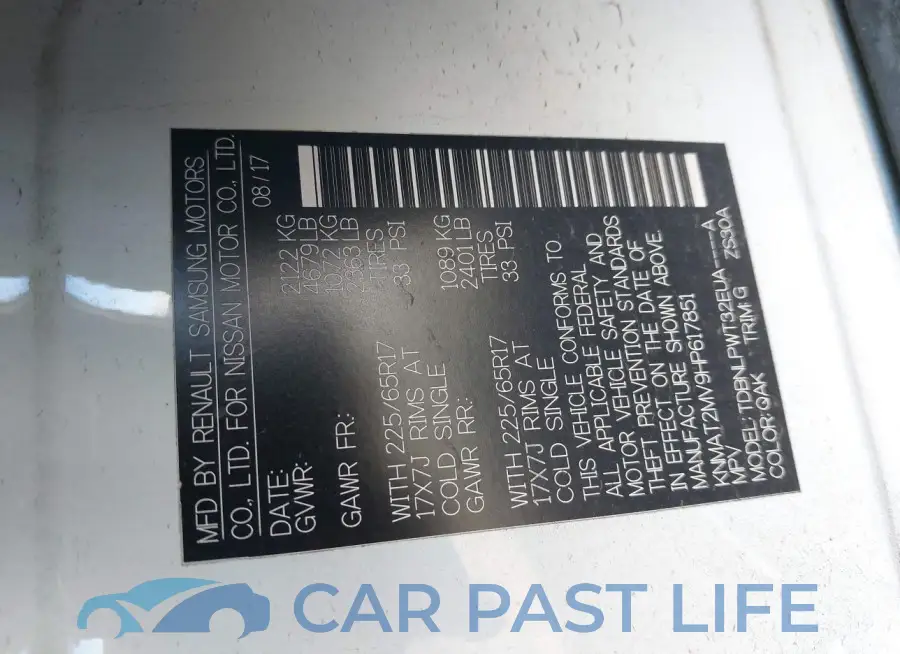 KNMAT2MV9HP617851# 9