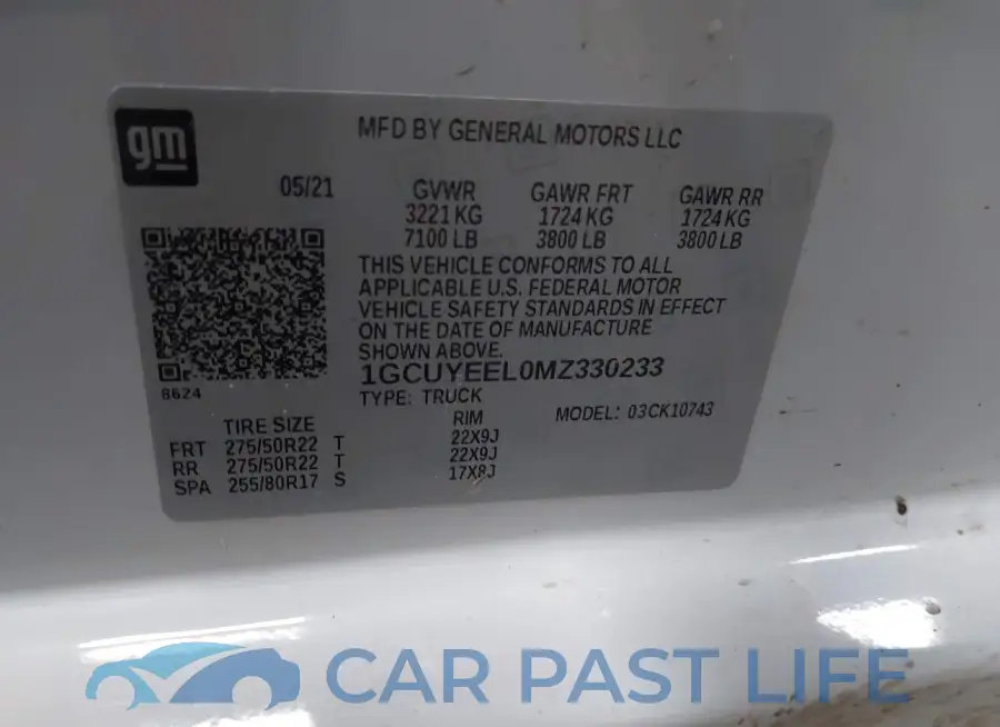 1GCUYEEL0MZ330233# 9