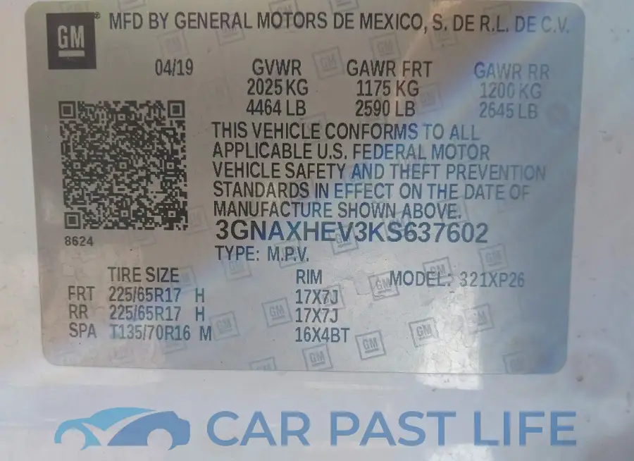 3GNAXHEV3KS637602# 9