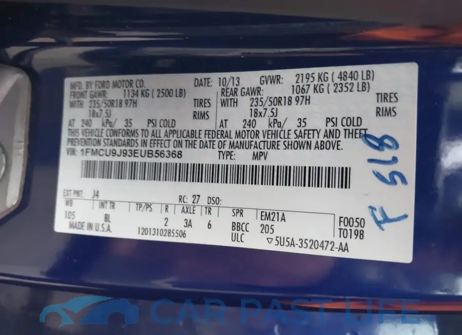1FMCU9J93EUB56368# 9