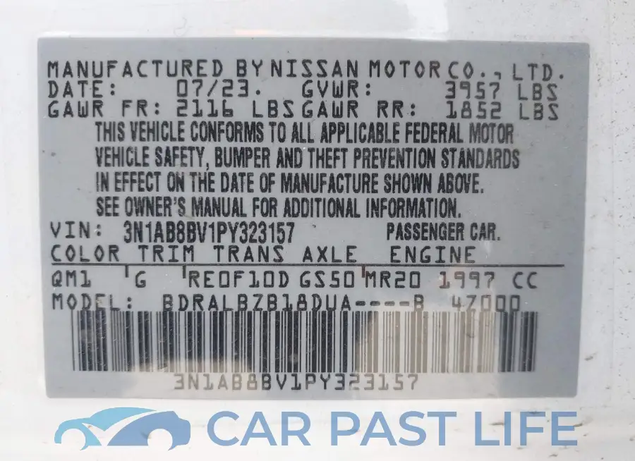 3N1AB8BV1PY323157# 9