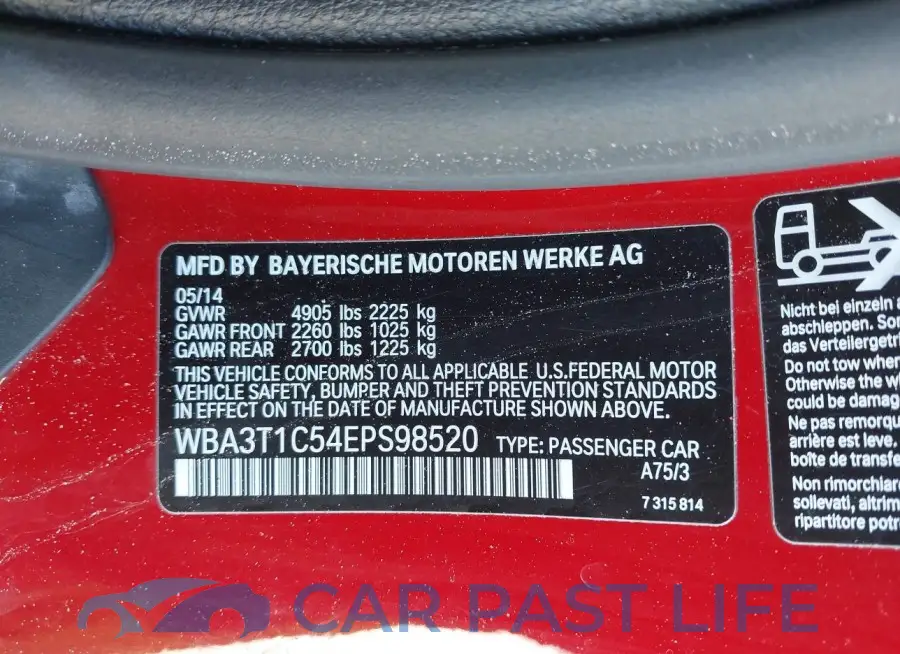 WBA3T1C54EPS98520# 9