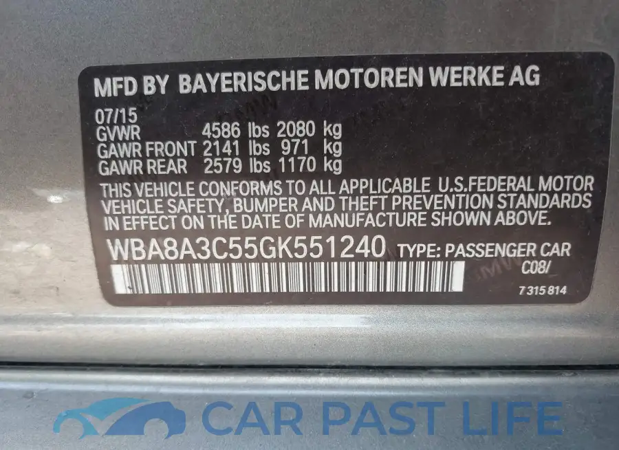 WBA8A3C55GK551240# 9