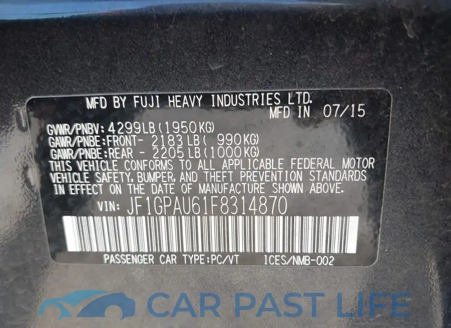JF1GPAU61F8314870# 9