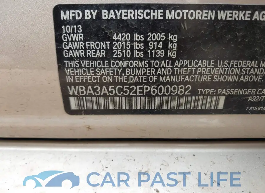WBA3A5C52EP600982# 9