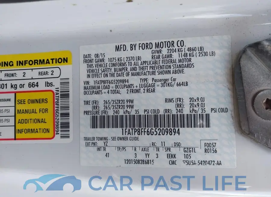 1FATP8FF6G5209894# 9