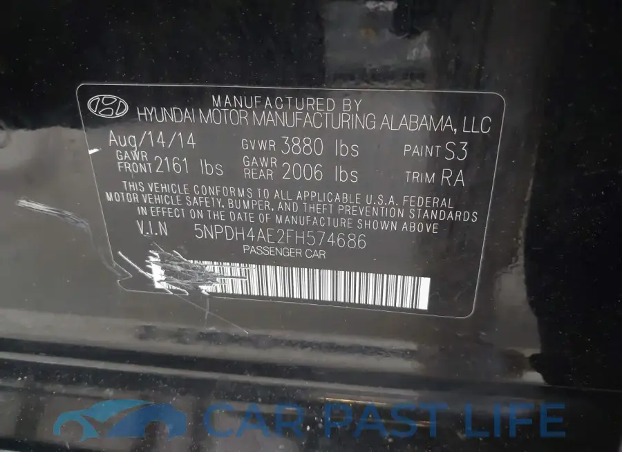 5NPDH4AE2FH574686# 9