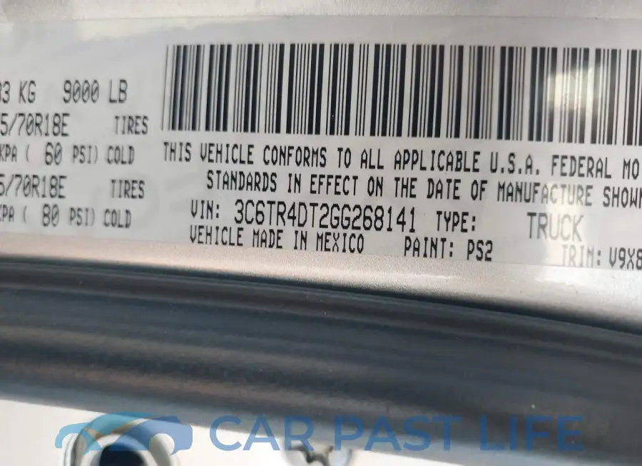 3C6TR4DT2GG268141# 9