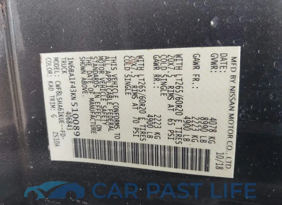 1N6BA1F43KN510089# 9