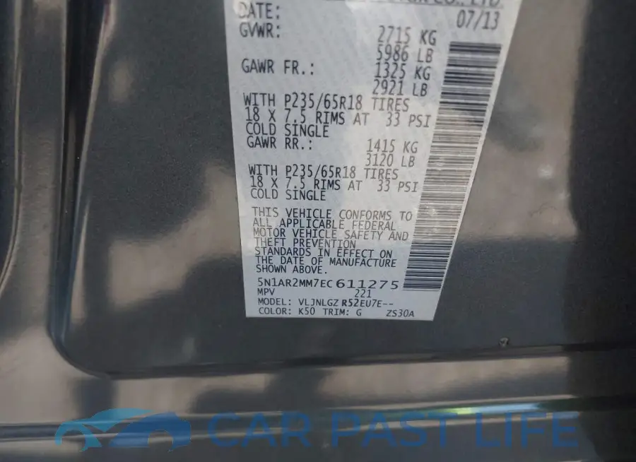 5N1AR2MM7EC611275# 9