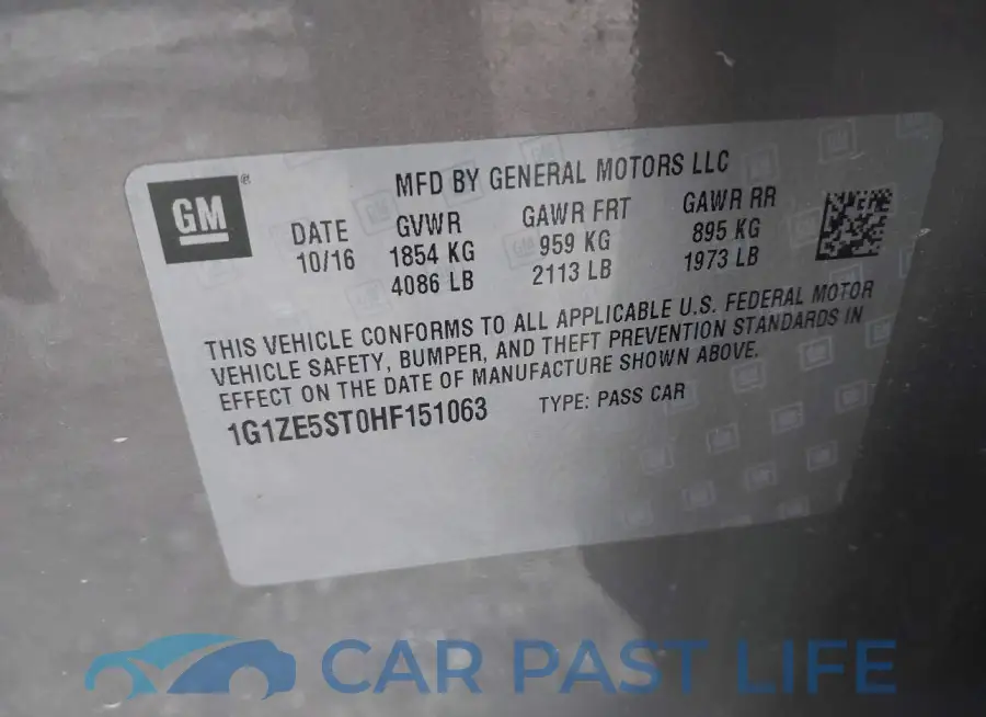 1G1ZE5ST0HF151063# 9