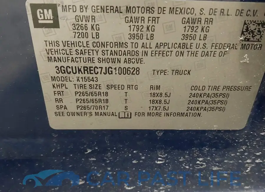 3GCUKREC7JG100628# 9