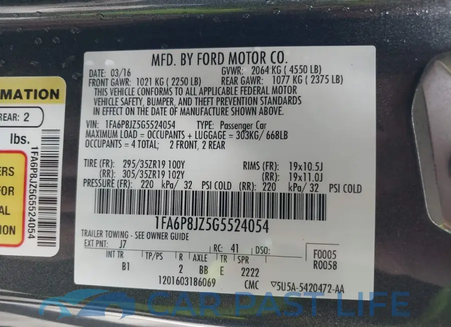 1FA6P8JZ5G5524054# 9