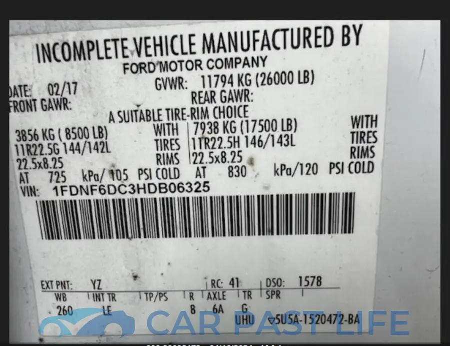 1FDNF6DC3HDB06325# 8