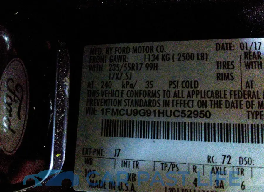 1FMCU9G91HUC52950# 9